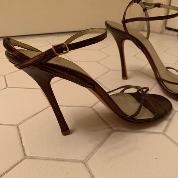 Badgley Mischka Bronze Ankle Strap Stilletto - Picture 4 of 8